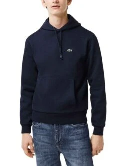 Sweat Lacoste Basic Hood Bleu Marine Pour Homme