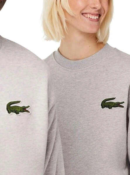 Sweat Lacoste Loose Fit Gris Pour Homme – Image 4