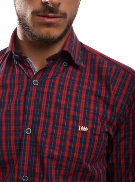 Chemise Klout Cadres Rouge Et Bleu Pour Homme â Image 5