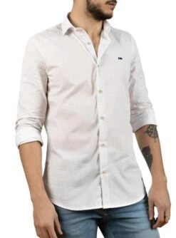 Chemise Klout Slim Micro Blanc Pour Homme