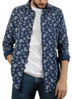 Chemise Klout Paisley Bleu Bleu Marine Pour Homme