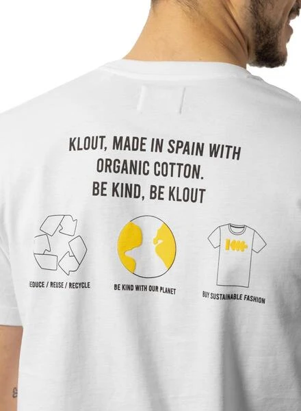 T-Shirt Klout Recycler Blanc Pour Homme Et Femme â Image 5