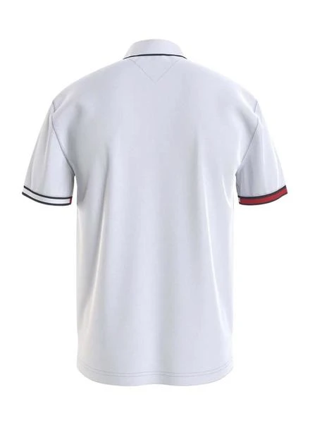 Polo Tommy Jeans Regular Flag Blanc Pour Homme â Image 2