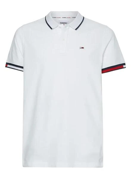 Polo Tommy Jeans Regular Flag Blanc Pour Homme â Image 3