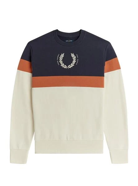 Sweat ImprimĂ© Fred Perry Block Beige Pour Homme â Image 2