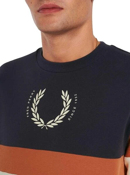 Sweat ImprimĂ© Fred Perry Block Beige Pour Homme â Image 5