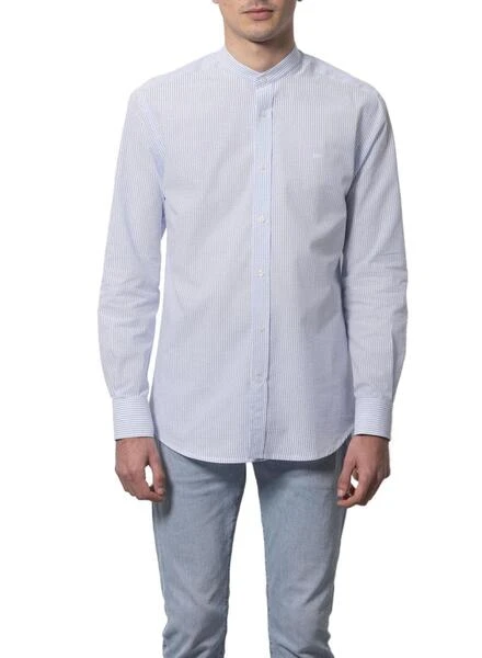Chemise Klout Polera MilRayures Bleu Y Blanc Homme â Image 4