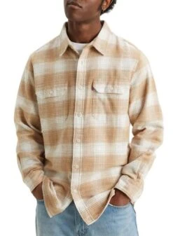 Chemise Levis Jackson Cadres Pour Homme Beige