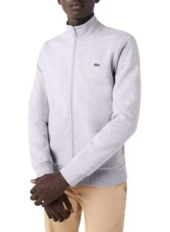 Sweat Lacoste Brossé Gris Pour Homme