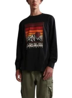 T-Shirt Napapijri S Freestyle Noire Pour Homme