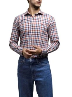 Chemise Klout Duo Vichy Cadres Pour Homme Rouge