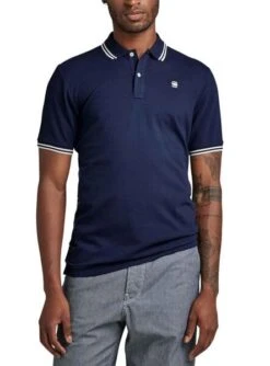Polo G-Star Dunda Slim Stripe Bleu Marine Pour Homme