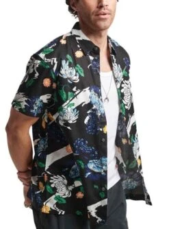 Chemise Superdry Hawaiian Noire Pour Homme