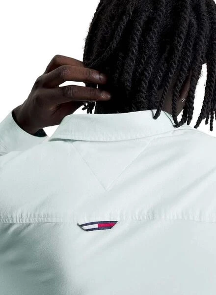 Chemise Tommy Jeans Oxford Vert Pour Homme â Image 3