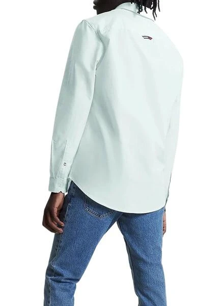 Chemise Tommy Jeans Oxford Vert Pour Homme â Image 4