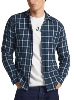 Chemise Pepe Jeans Clés Bleu Bleu Marine Pour Homme