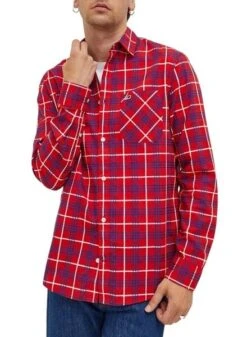 Chemise Tommy Jeans Small Check Rouge Pour Homme
