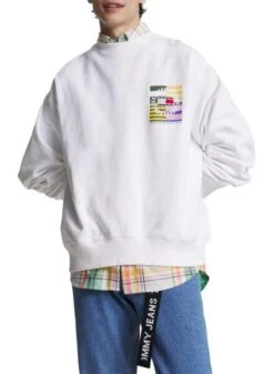 Sweat Tommy Jeans Luxe Blanc Pour Homme