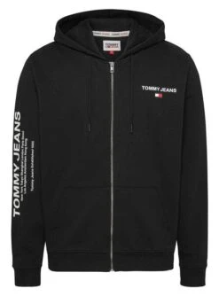Sweat Tommy Jeans Rég Entry Zip Noire Homme