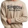 Sweat Superdry Travel Carte Postale Brun Homme
