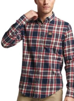 Chemise Superdry Cotton Lumberjack Marine Homme