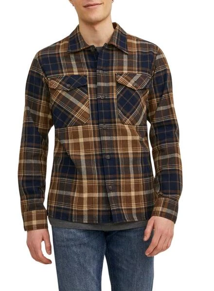 Chemise Jack & Jones Eddie Cadres Brun Homme – Image 2