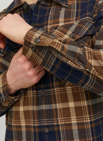 Chemise Jack & Jones Eddie Cadres Brun Homme – Image 6