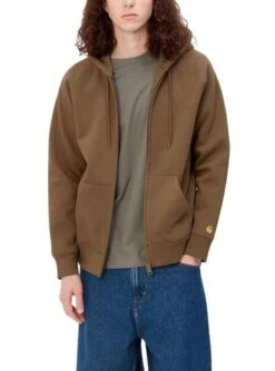 Veste Carhartt Hooded Chase Brun Pour Homme