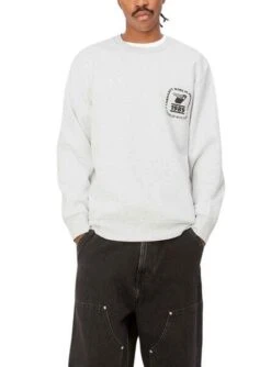 Sweat Timbre Carhartt State Blanc Pour Homme