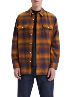 Chemise Levis Jackson Worker Cadres Orange Homme