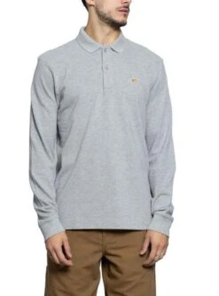 Polo Klout Basic Gris Manche Long Pour Homme