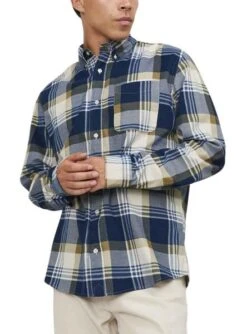 Chemise Jack & Jones Blubrook Cadres Bleu Homme