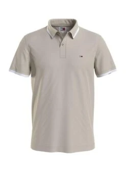 Polo Tommy Jeans Solid Tipped Regular Beige Pour Homme
