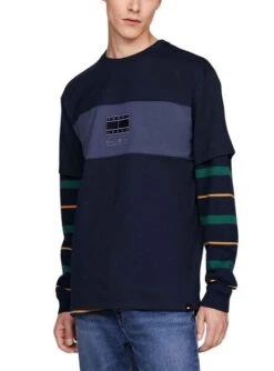 T-Shirt Tommy Jeans Rég Tonal Bleu Marine Homme