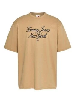 T-shirt Tommy Jeans Over Serif Camel Pour Homme