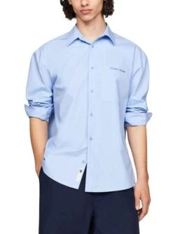 Chemise Tommy Jeans Classic Bleue Pour Homme