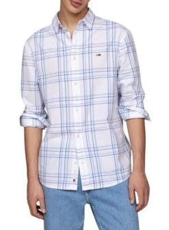 Chemise Tommy Jeans En Popeline Ă Carreaux Pour Homme