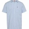 Chemise Tommy Jeans à Rayures Seersucker Bleue Pour Homme