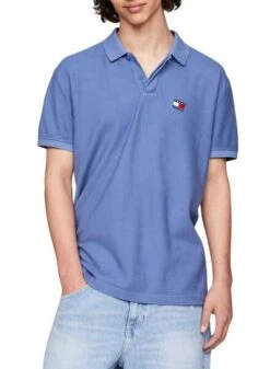 Polo Tommy Jeans Reg Badge Bleue Pour Homme