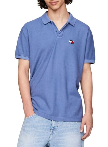Polo Tommy Jeans Reg Badge Bleue Pour Homme