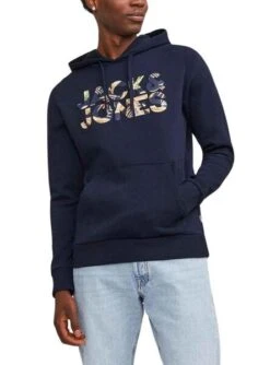 Sweat Jack & Jones Jeff Bleu Marine Pour Homme