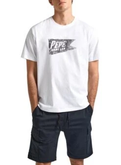 Camiseta Pepe Jeans Single Cardiff Blanco HombreTraduction En Français: T-shirt Pepe Jeans Single Cardiff Blanc Homme