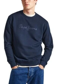 Sweat Pepe Jeans Joe Crew Marine Pour Homme
