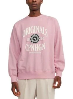 Sweat Jack & Jones Lucques Branding Rosa Homme