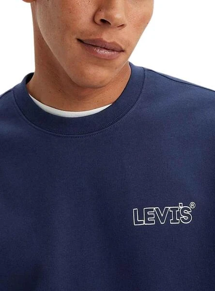 Sweat Levis Relaxed Crew Bleu Marine Pour Homme – Image 3