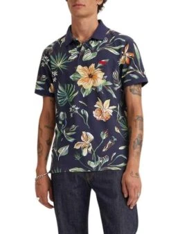 Polo Levis Housemark Fleurs Marino Pour Homme.