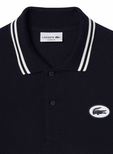 Polo Lacoste L1212 Marine Insigne Pour Homme â Image 4