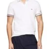 Polo Tommy Hilfiger Flag Cuff Slim Blanco Hombre : Polo Tommy Hilfiger à Manches Longues à Coupe Slim Blanc Pour Homme