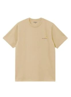 Camiseta Carhartt American Script Beige Homme