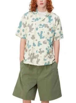 Chemise Carhartt Opus Beige Et Vert Pour Homme